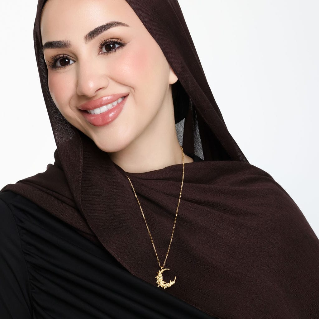 Palestine Poppy Crescent Necklace
