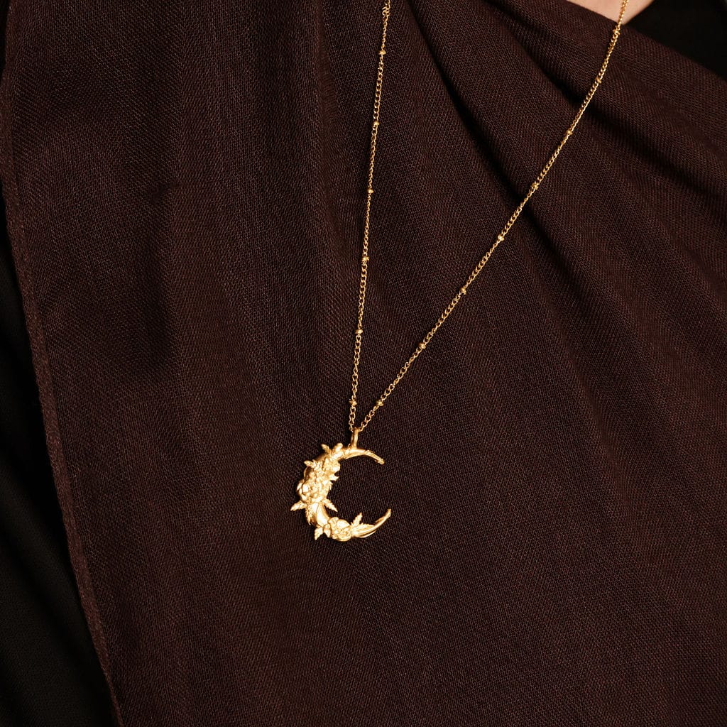 Palestine Poppy Crescent Necklace